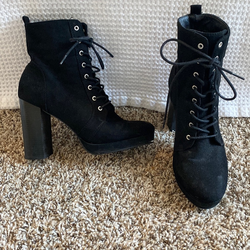 Black suede boots